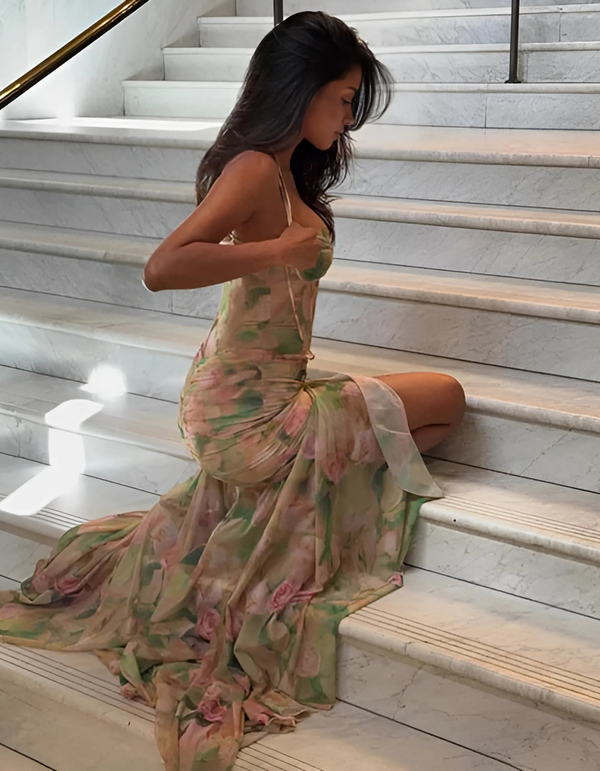 Viànna – Floral Corset Maxi Dress