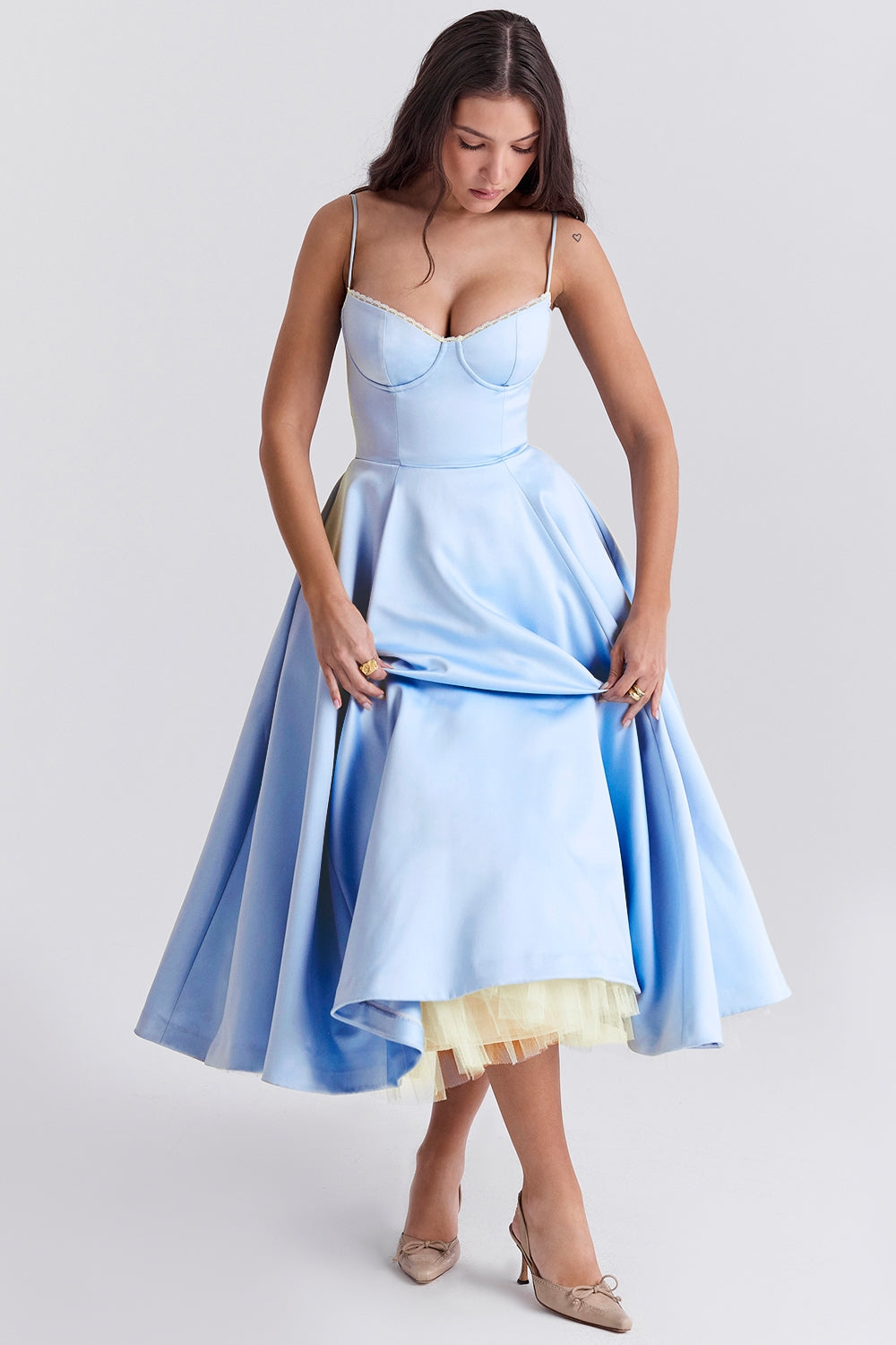 Éliane – Duchess Satin Midi Gown