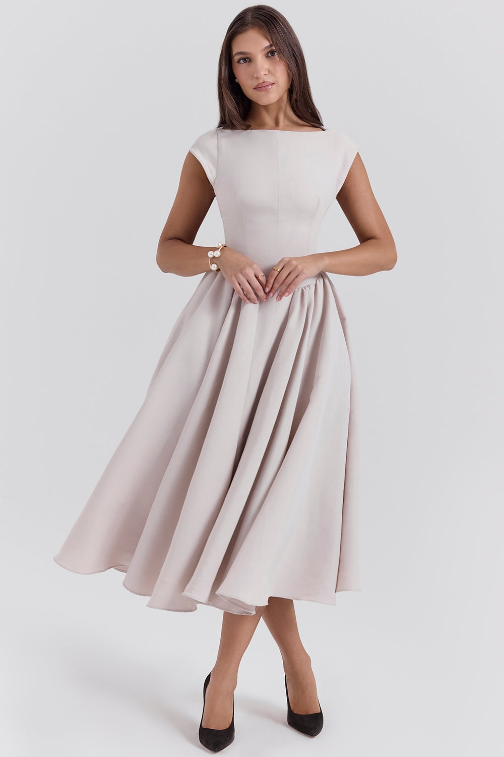 Amarè – Moiré Satin Midi Dress