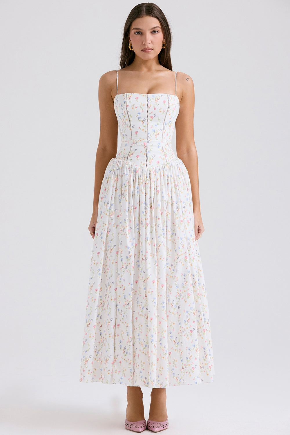Florienne – Printed Cotton Midi Dress