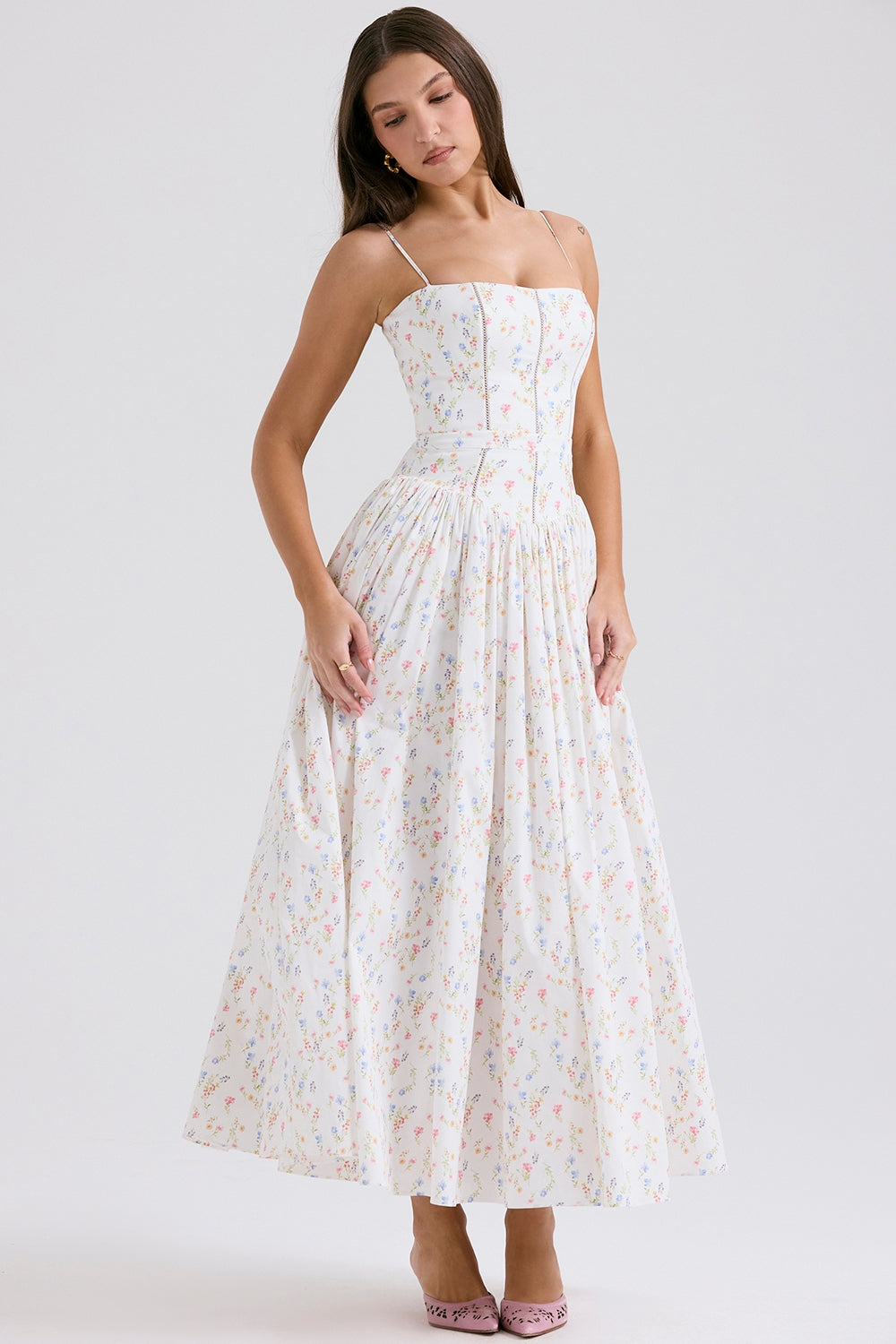 Florienne – Printed Cotton Midi Dress