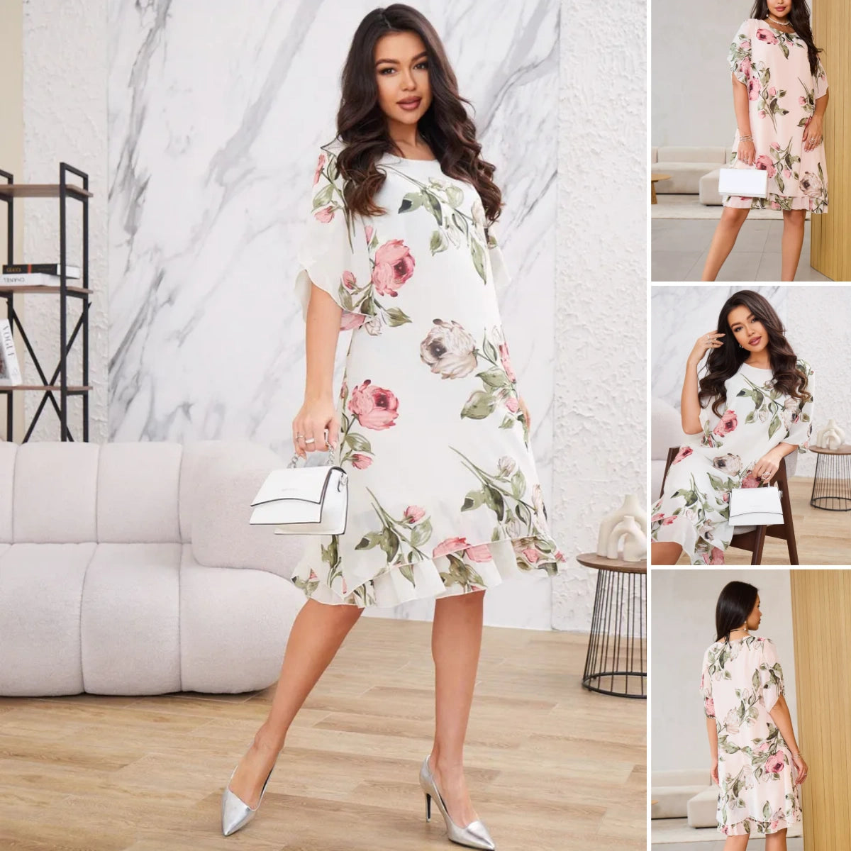 FloraMuse – Blush Breeze Petal Dress