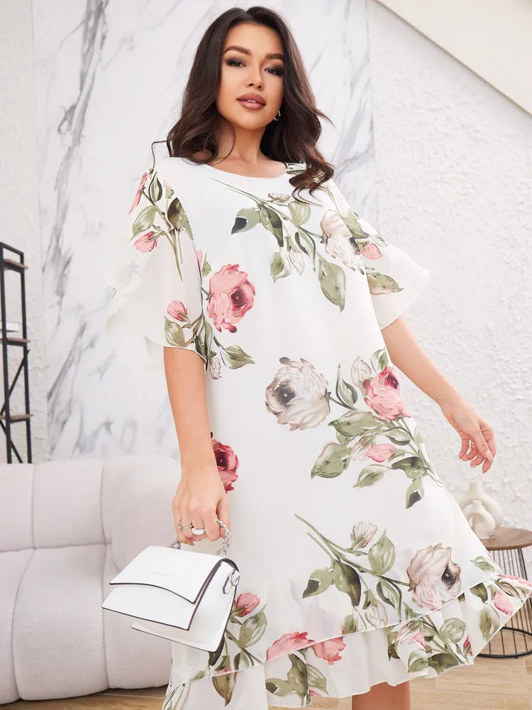 FloraMuse – Blush Breeze Petal Dress