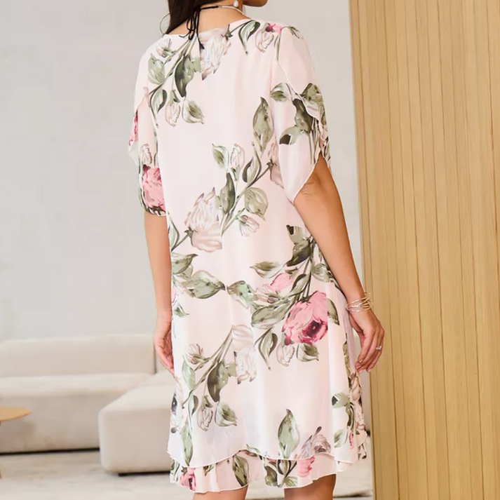 FloraMuse – Blush Breeze Petal Dress
