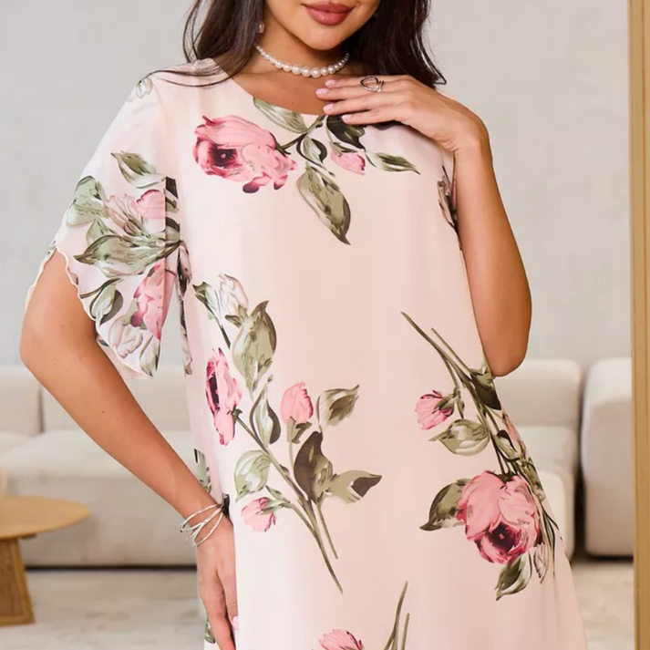FloraMuse  – Blush Breeze Petal Dress
